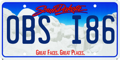 SD license plate 0BSI86