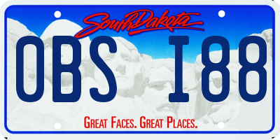 SD license plate 0BSI88
