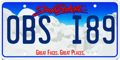 SD license plate 0BSI89