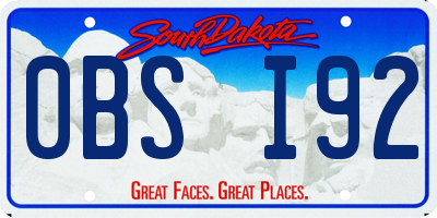 SD license plate 0BSI92