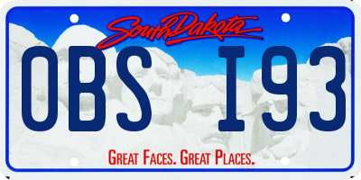 SD license plate 0BSI93