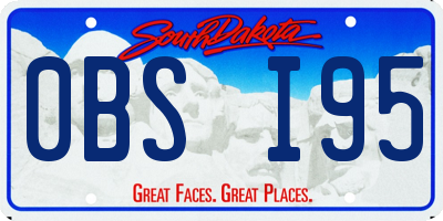 SD license plate 0BSI95