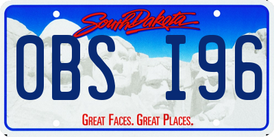 SD license plate 0BSI96
