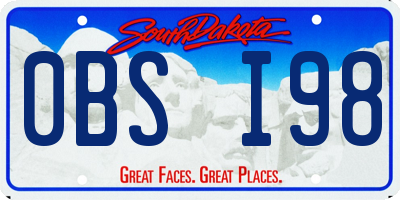 SD license plate 0BSI98