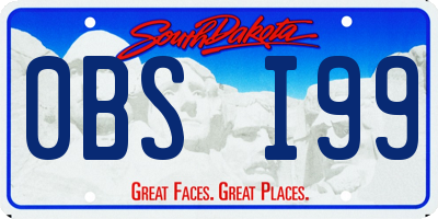 SD license plate 0BSI99