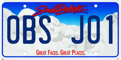 SD license plate 0BSJ01