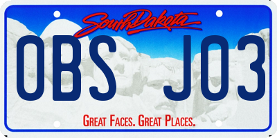 SD license plate 0BSJ03
