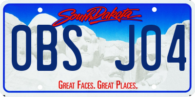 SD license plate 0BSJ04