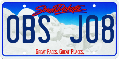 SD license plate 0BSJ08