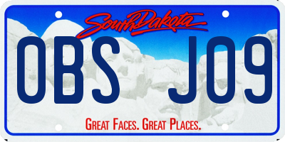 SD license plate 0BSJ09