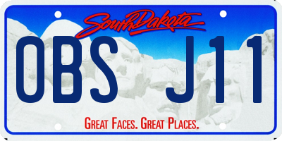 SD license plate 0BSJ11