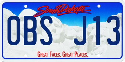 SD license plate 0BSJ13