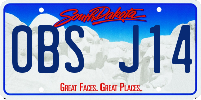 SD license plate 0BSJ14