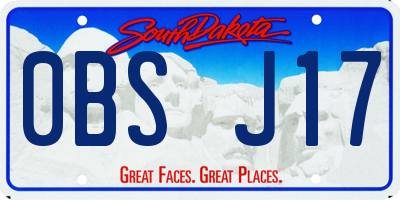 SD license plate 0BSJ17