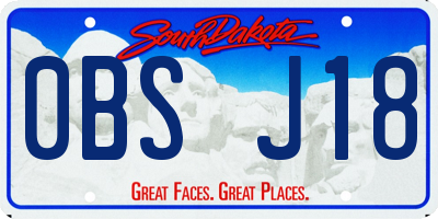 SD license plate 0BSJ18