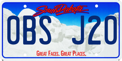 SD license plate 0BSJ20