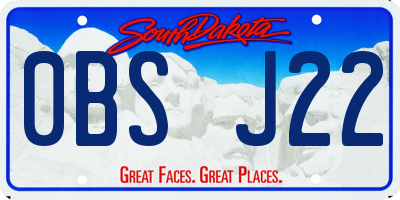 SD license plate 0BSJ22
