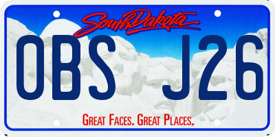 SD license plate 0BSJ26