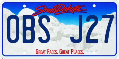 SD license plate 0BSJ27