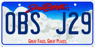 SD license plate 0BSJ29