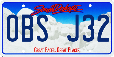 SD license plate 0BSJ32