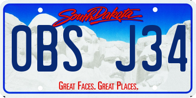 SD license plate 0BSJ34