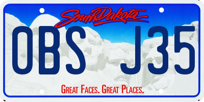 SD license plate 0BSJ35