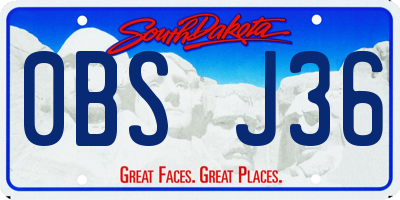 SD license plate 0BSJ36