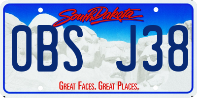 SD license plate 0BSJ38