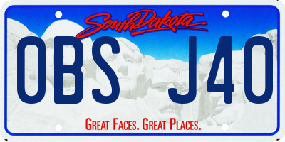 SD license plate 0BSJ40