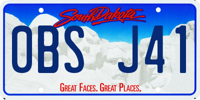 SD license plate 0BSJ41