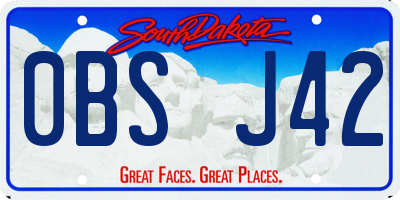 SD license plate 0BSJ42