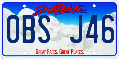 SD license plate 0BSJ46