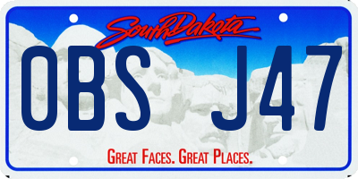 SD license plate 0BSJ47