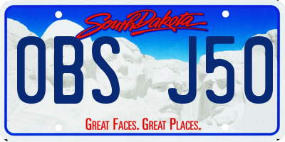 SD license plate 0BSJ50