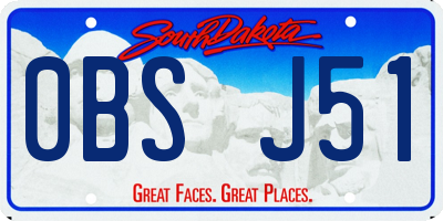 SD license plate 0BSJ51