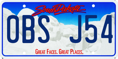 SD license plate 0BSJ54