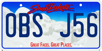 SD license plate 0BSJ56