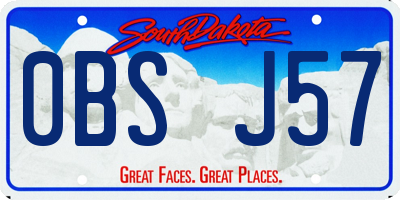 SD license plate 0BSJ57