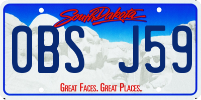 SD license plate 0BSJ59