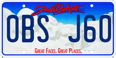 SD license plate 0BSJ60