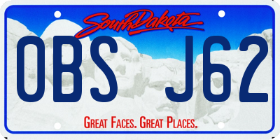 SD license plate 0BSJ62
