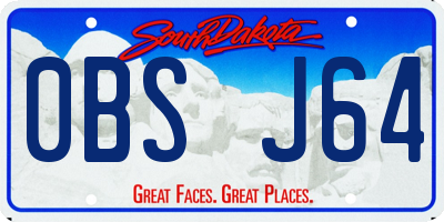 SD license plate 0BSJ64