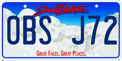 SD license plate 0BSJ72