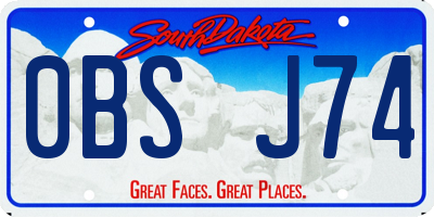 SD license plate 0BSJ74