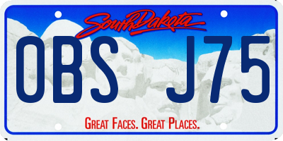 SD license plate 0BSJ75