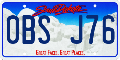 SD license plate 0BSJ76