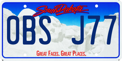 SD license plate 0BSJ77