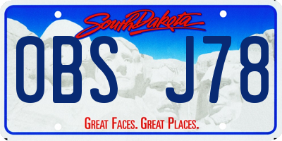 SD license plate 0BSJ78