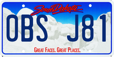 SD license plate 0BSJ81